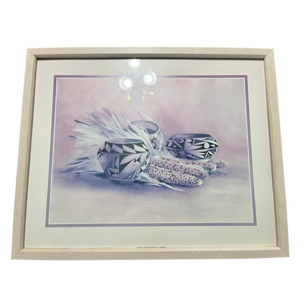 Bergen Indian Corn‎ & Pots Framed Art Print Native American Southwest Decor